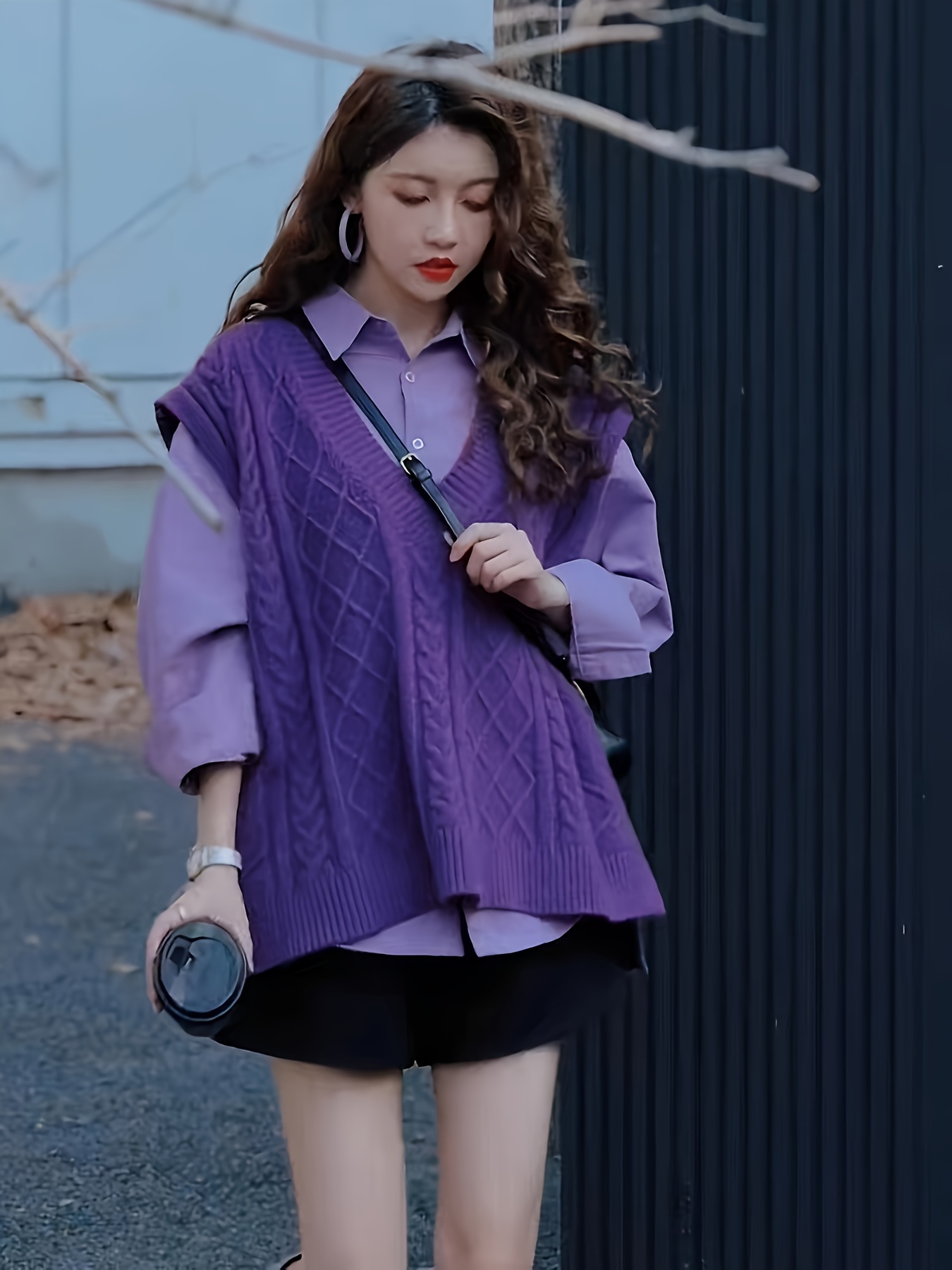 conjunto camisa larga moda otoño chaleco Temu Spain