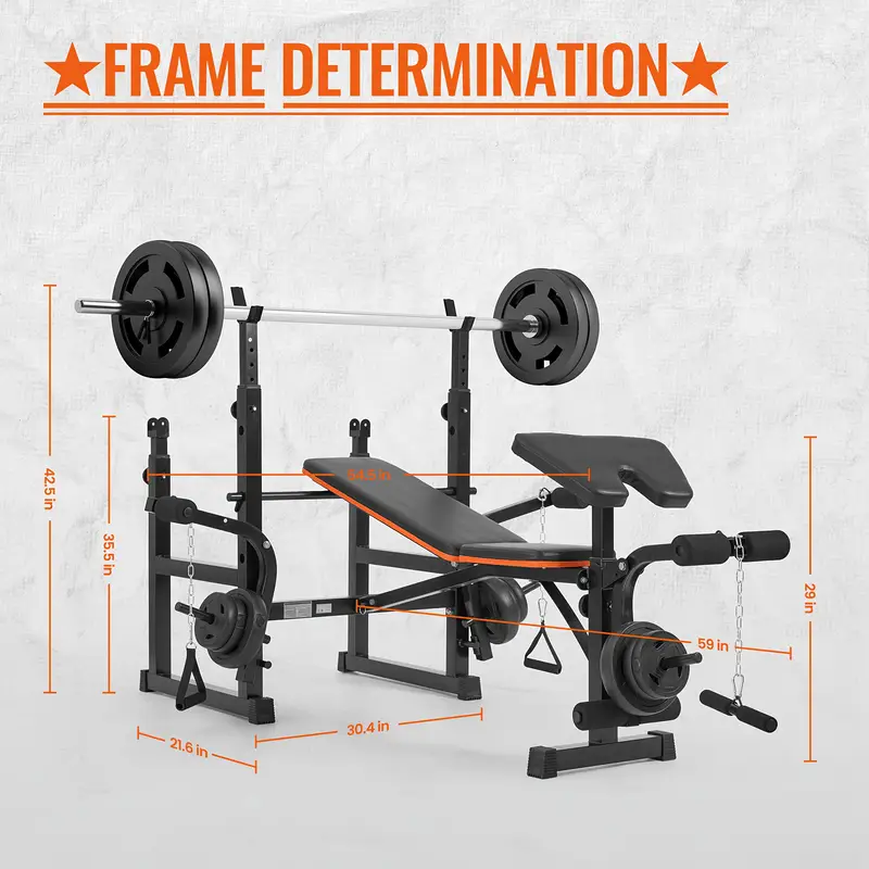 600lbs 6 In 1 Weight Bench Set With Squat Rack Adjustable Workout Bench With Leg Developer Preacher Curl Rack Fitness Strength Training For Home Gym 600lbs 6 In 1 Weight Bench Set With Squat Rack Adjustable Workout Bench With Leg Developer Preacher Curl Rack Fitness Strength Training For Home Gym