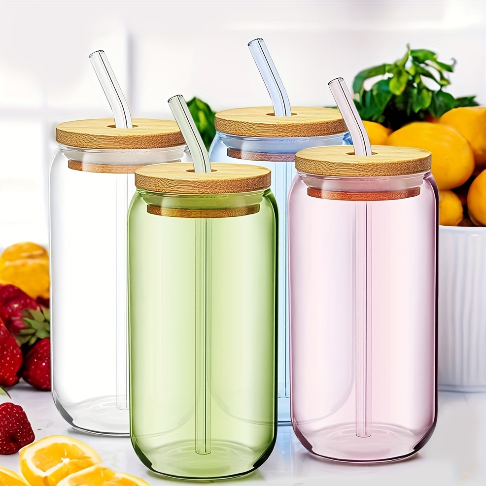 14pcs set of colorful glasses with lids straws and brushes reusable freezer safe ideal for hot and cold beverages   parties and   party drinkware vibrant glasses durable glassware glasses for drinks Product details 0