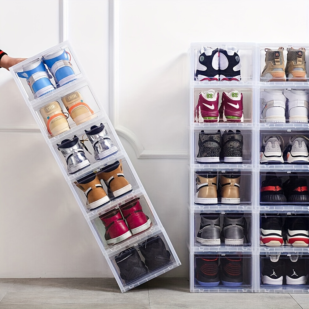 12 Pcs Shoe Boxes Clear Plastic Shoe Organizer,Shoe Storage 2024 Boxes