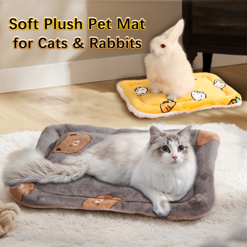 extra warm winter plush pet mat thick soft cushioned bed with cute non slip washable small animal mattress for cats rabbits small dogs easy clean indoor outdoor use 45x35  7x13 8in 3 colors ideal gift for pet lovers Product details 0