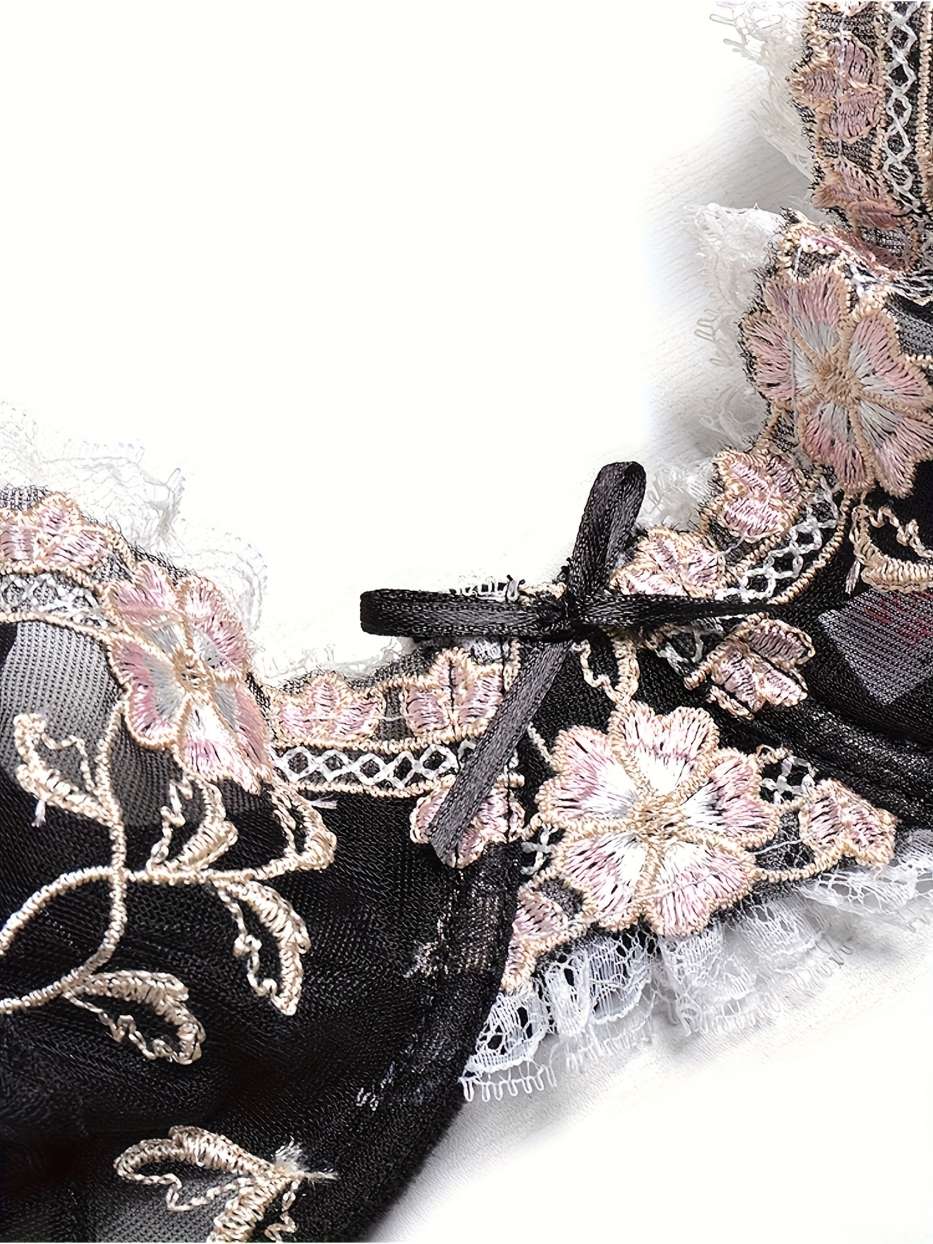 Floral Lace Underwire Push Bra Sexy See Tulle Unlined Bra - Temu