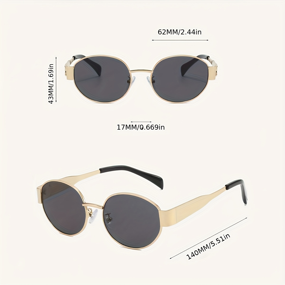1PC Vintage Oval Fashion Glasses For Women Small Metal Frame Fashion Glasses Amazon.com: SUNBSR Retro Oval Sunglasses for Women Men 90s  main image 3