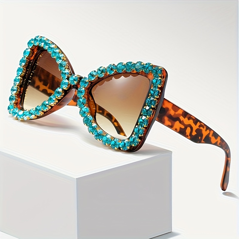 

Y2k Rhinestone Butterfly Fashion Fashion Glasses For Women Luxury Color Block Gradient Glasses For Beach Party Club