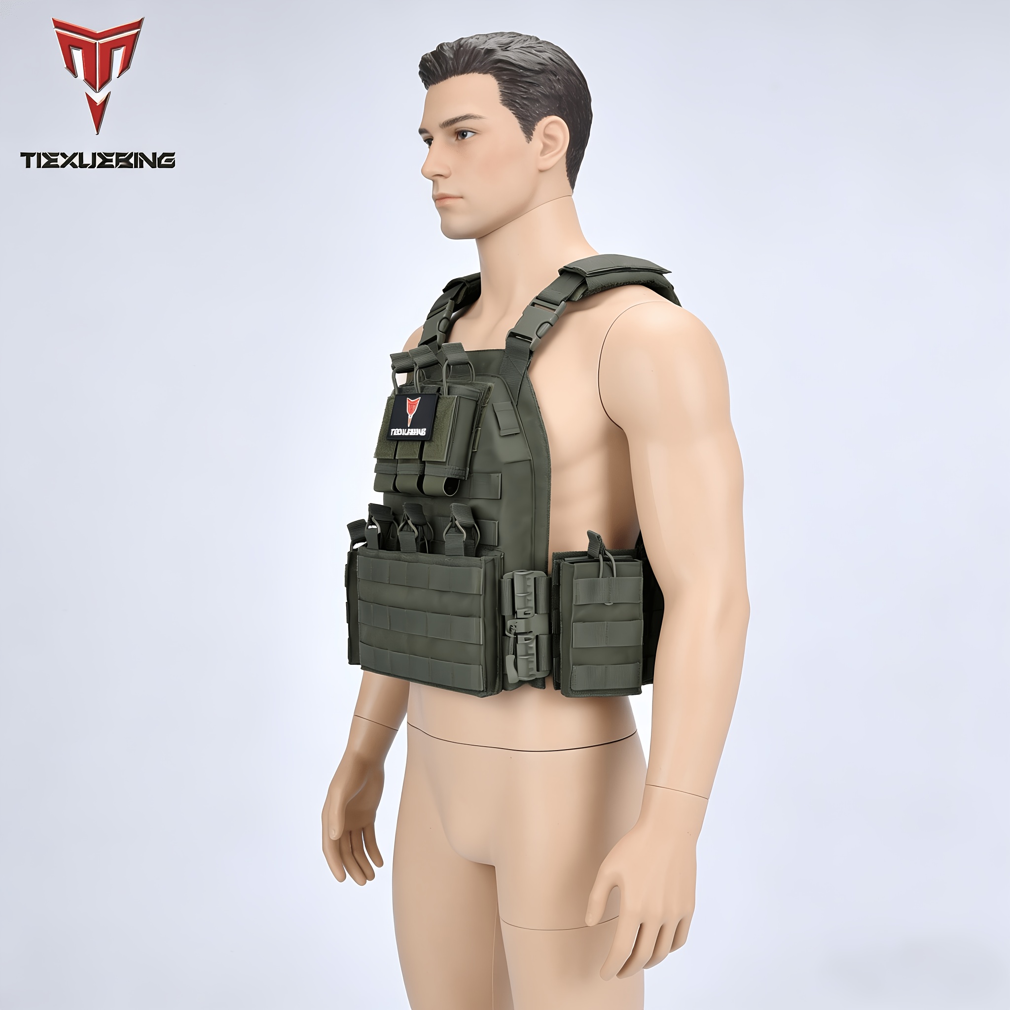  outdoor multi functional 1000d quick release vest is suitable for for outdoor hunting real person cs and outdoor sports equipment give away badges including all attached pictures and files 2