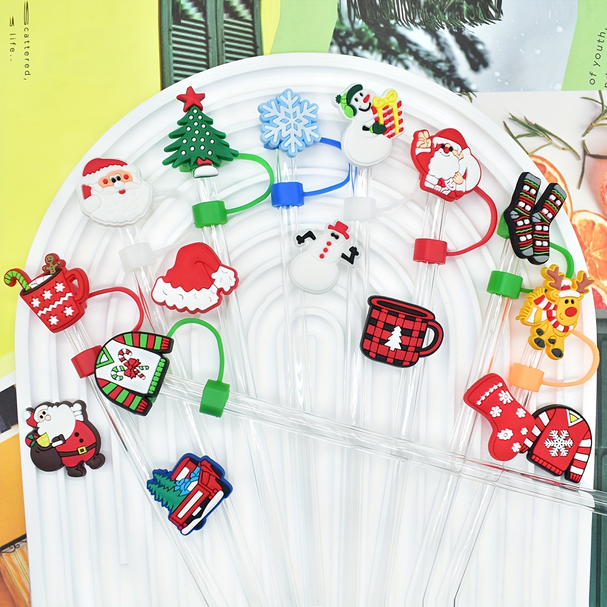 

16pcs Christmas Set - Reusable, - & Decorative For Parties &