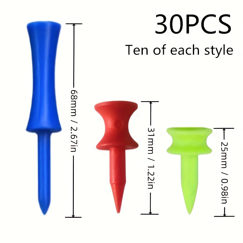E-shop 30 Stück Langlebige Golftees, Golfballhalter, Golfplatzzubehör (verschiedene Größen)