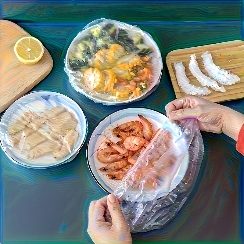 200 Reusable Elastic Food Covers for Kitchen & Restaurant Use