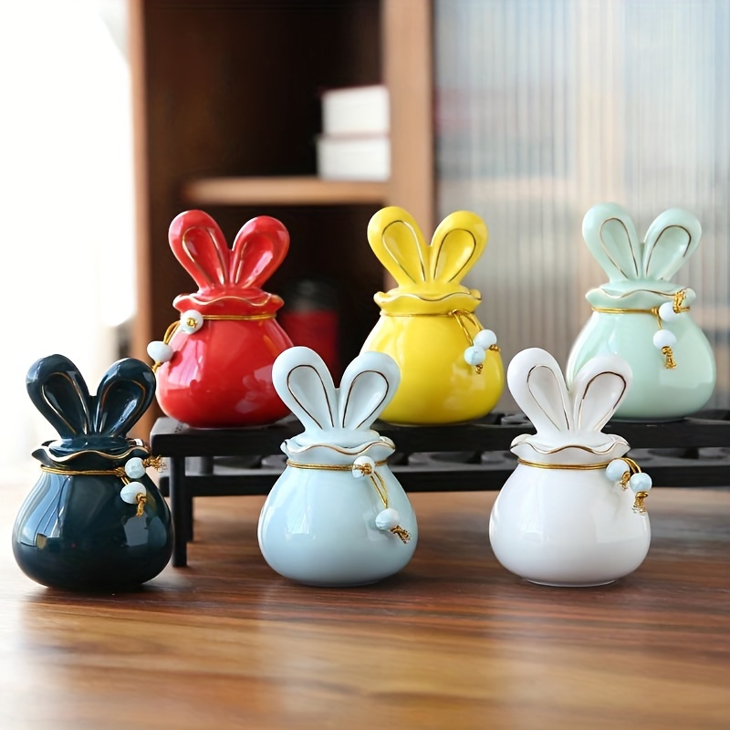 

3d Bunny Ear Lid Storage Jar Candle Holder Silicone Mold - Epoxy Resin Casting Mold For Diy Crafts, Candy, Jewelry, Miniature Accessories Making