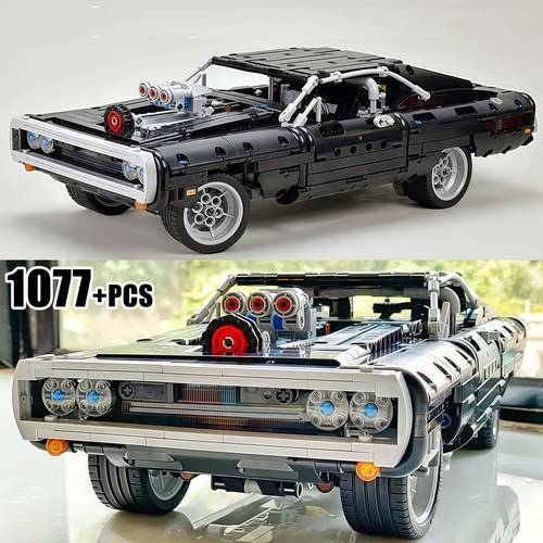 item picture 1000 pcs black muscle car building suitable for adults challenging assembly with detailed racing car model collectors gift for 42111
