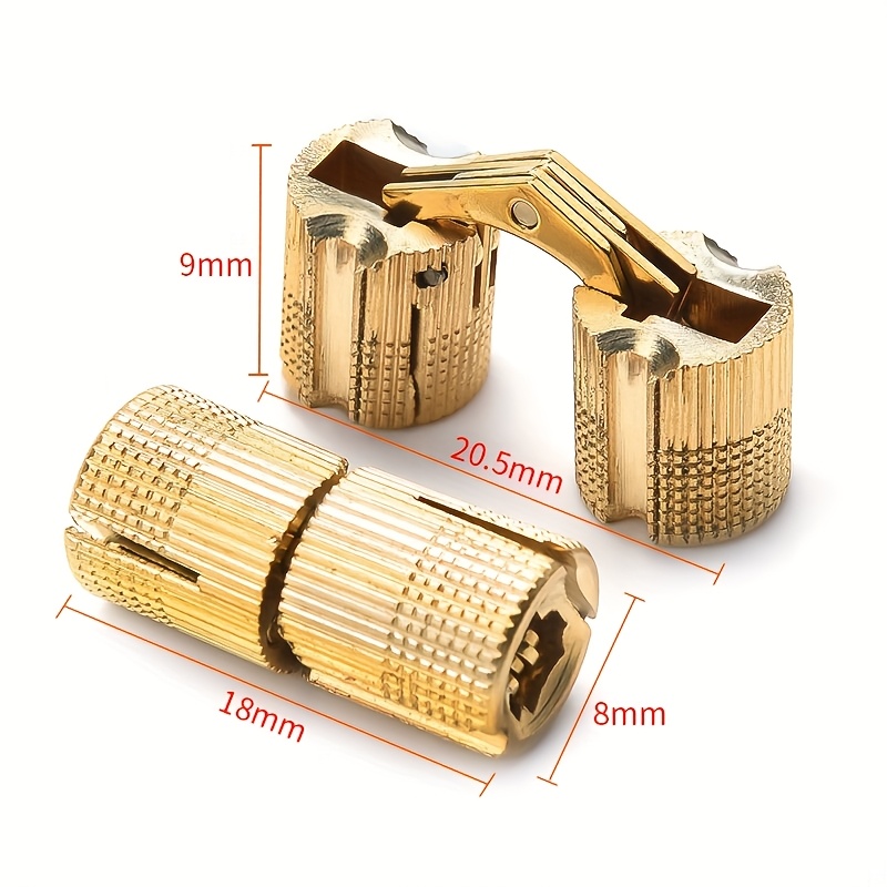 1pc Copper Brass Furniture Hinges 8-18mm Cylindrical Hidden Cabinet Concealed Invisible Door Hinges For Hardware Gift Box