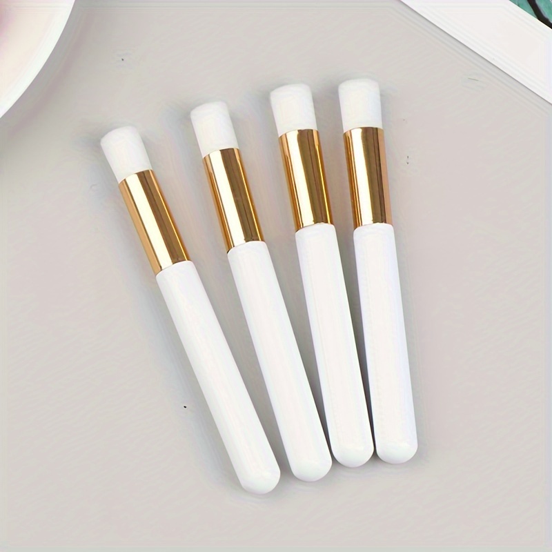 

4pcs Ink Blending Brushes, Small Hand Tools For Easy Ink Mixing, White Handle With Golden Accents, Crafting And Painting Supplies