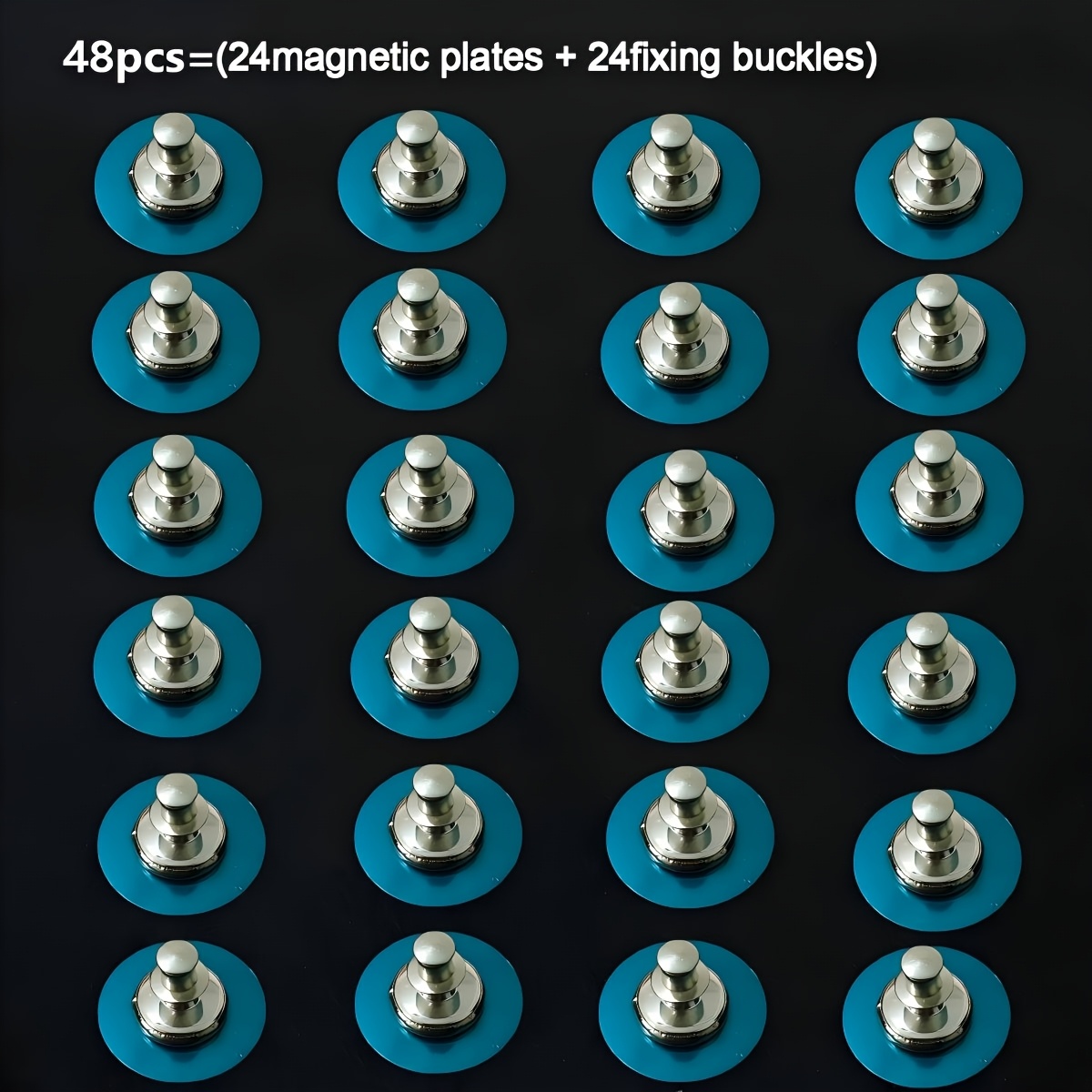 E-shop 48-teiliges Set magnetischer Vorhangclips mit großen Stift-förmigen Vorhanghaltemagneten, zum Befestigen von Vorhängen oder Duschvorhängen an