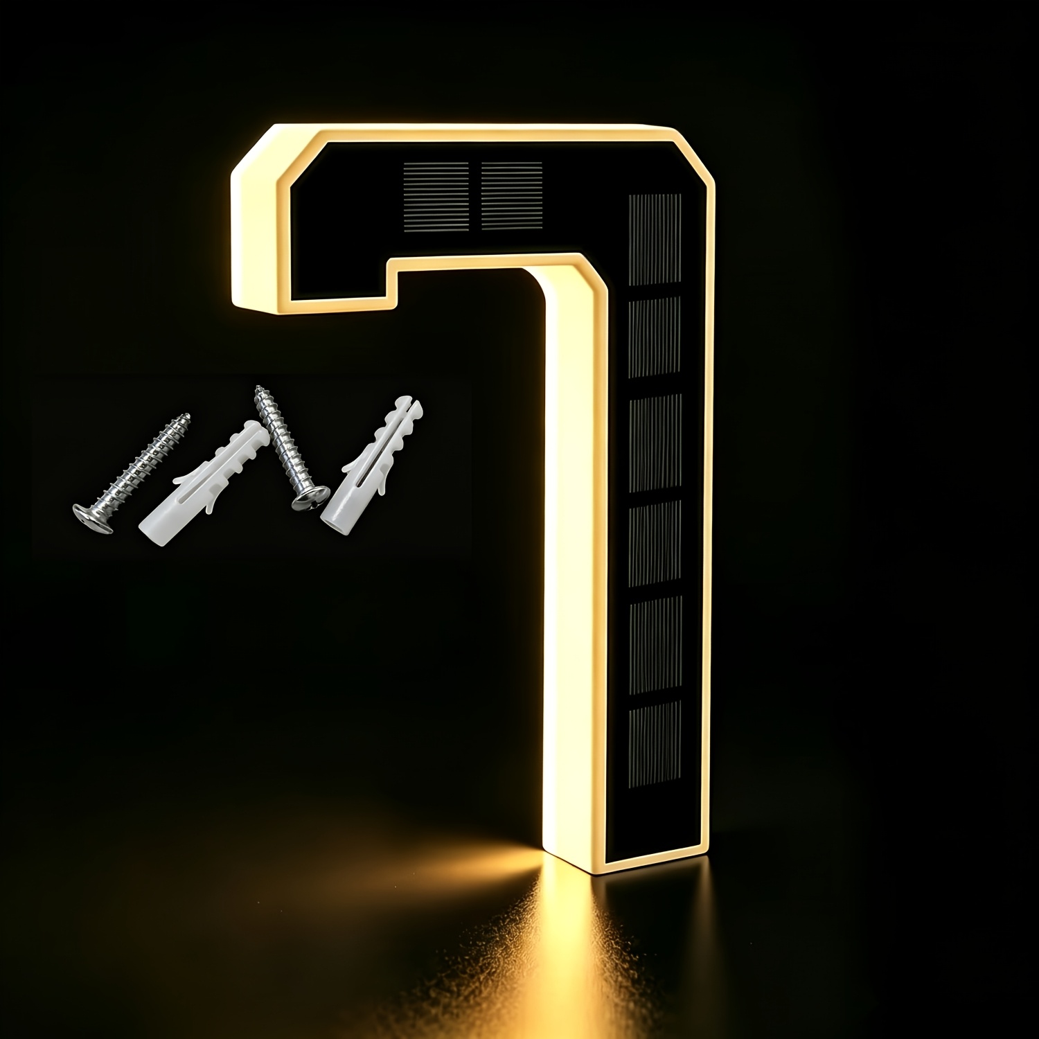 TEMU 9.13 Inch Light Sensor Solar Number Sign, Waterproof Illuminated Address Letters, Auto Outdoor Lighted House Plaque For Home Pillar Front Door
