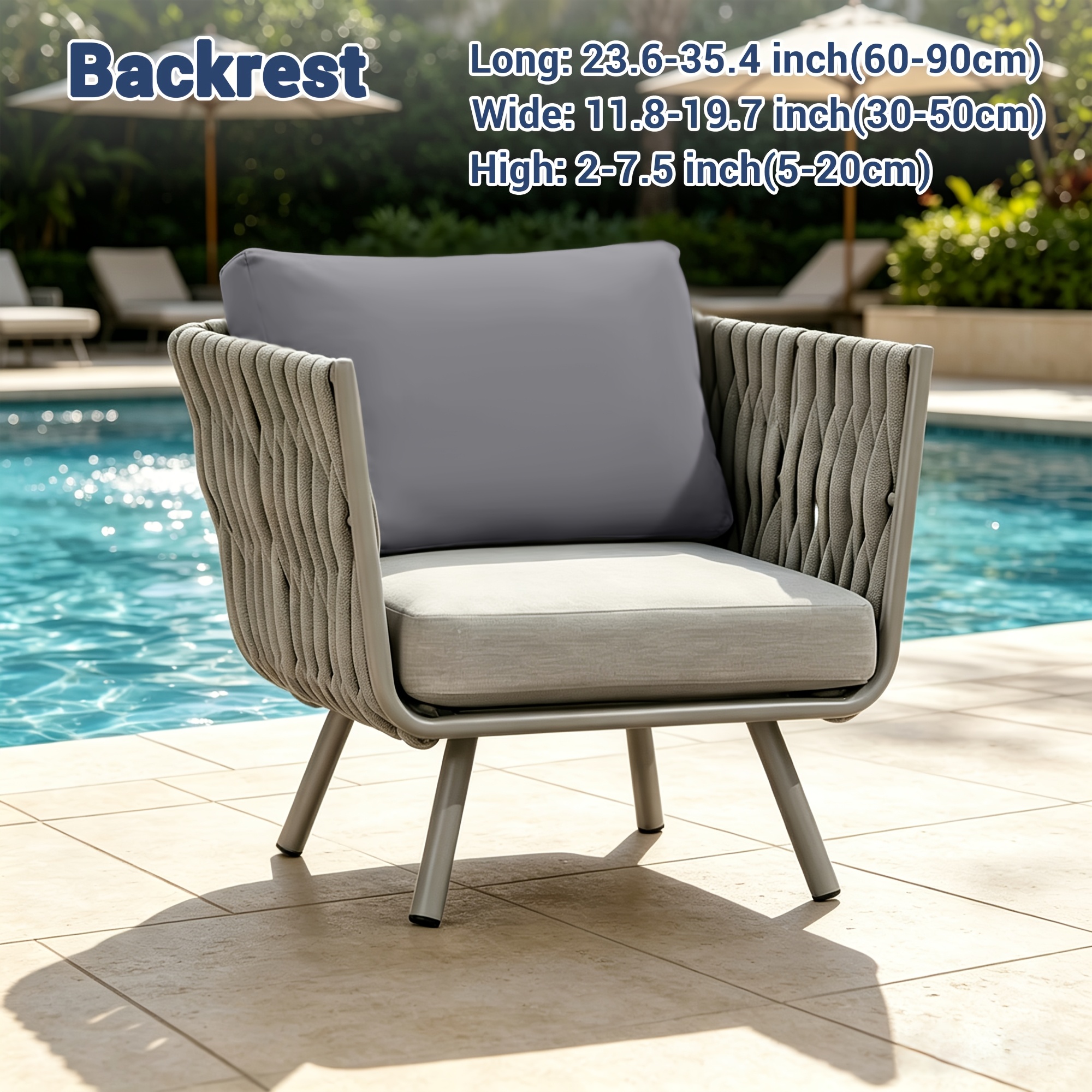 Image of 1pc 1/2/3 Seater Slippery Fiber Fabric Stretch Outdoor Patio Cushion Cover, Stretch Outdoor Seat Cushion Cover Replacement For Patio Furniture Sofa, Soft Flexible Washable Furniture Protector Cover