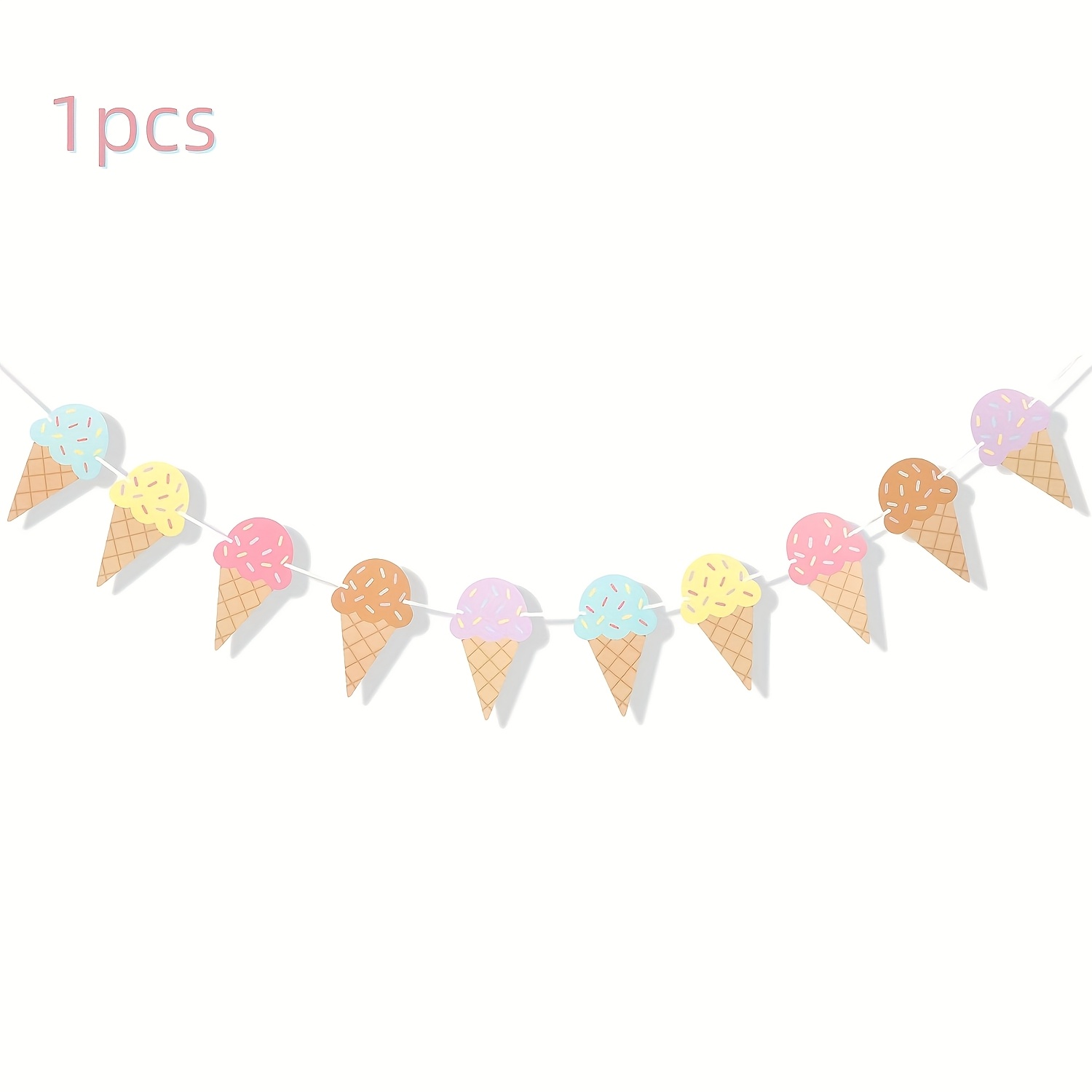 Ice Cream Happy Birthday Banner Ice Cream Birthday Party Decoration Summer Birthday Banner Ice Cream First Photo Props Birthday Party Summer Party Decoration Supplies