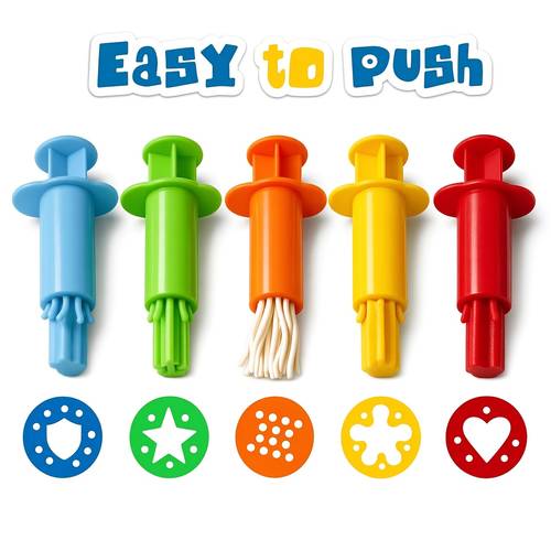 5pcs diy modeling clay tool set clay accessory kit with plastic molds star heart and plum shapes for kids crafts