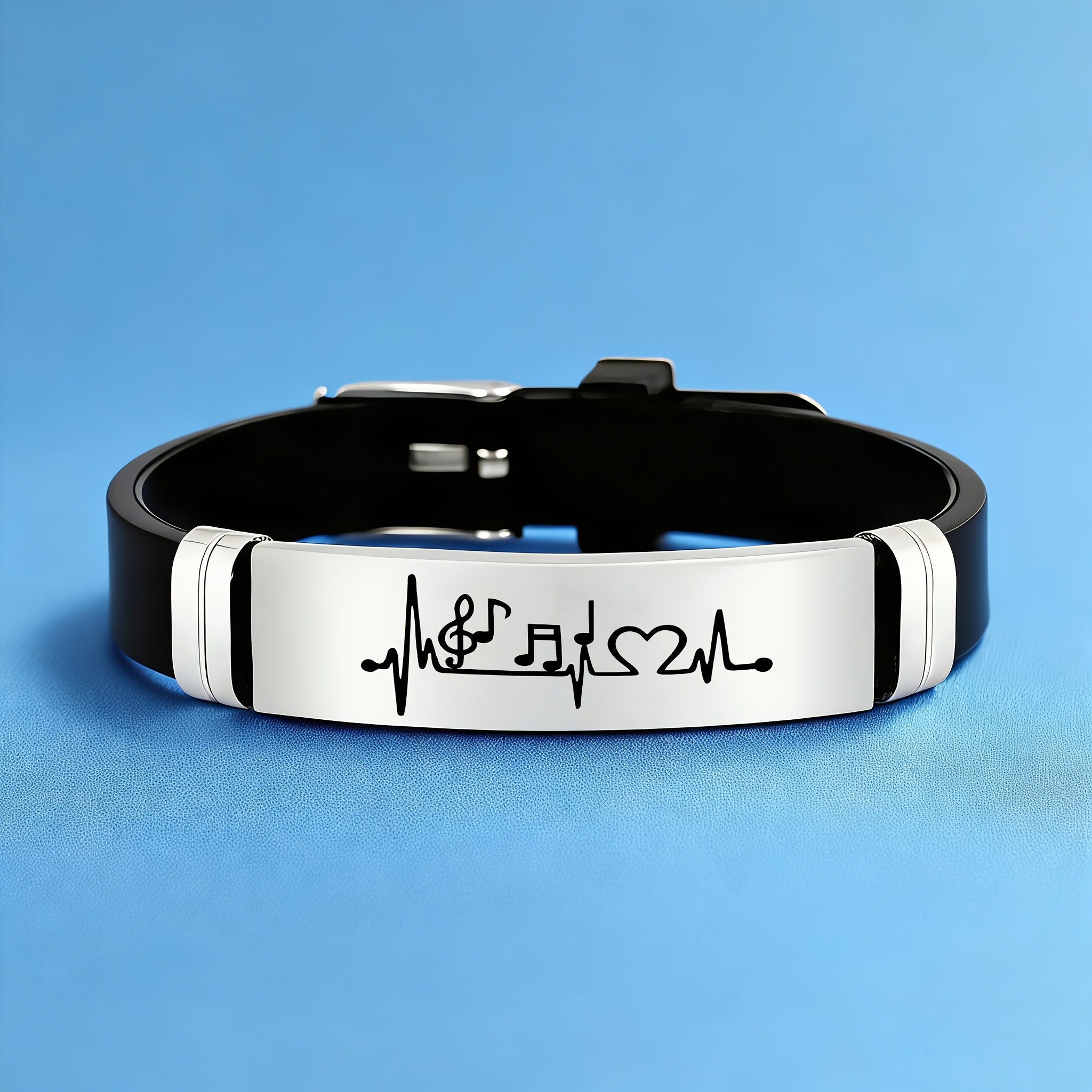 Heartbeat Waveform Musical Note Design Bracelet