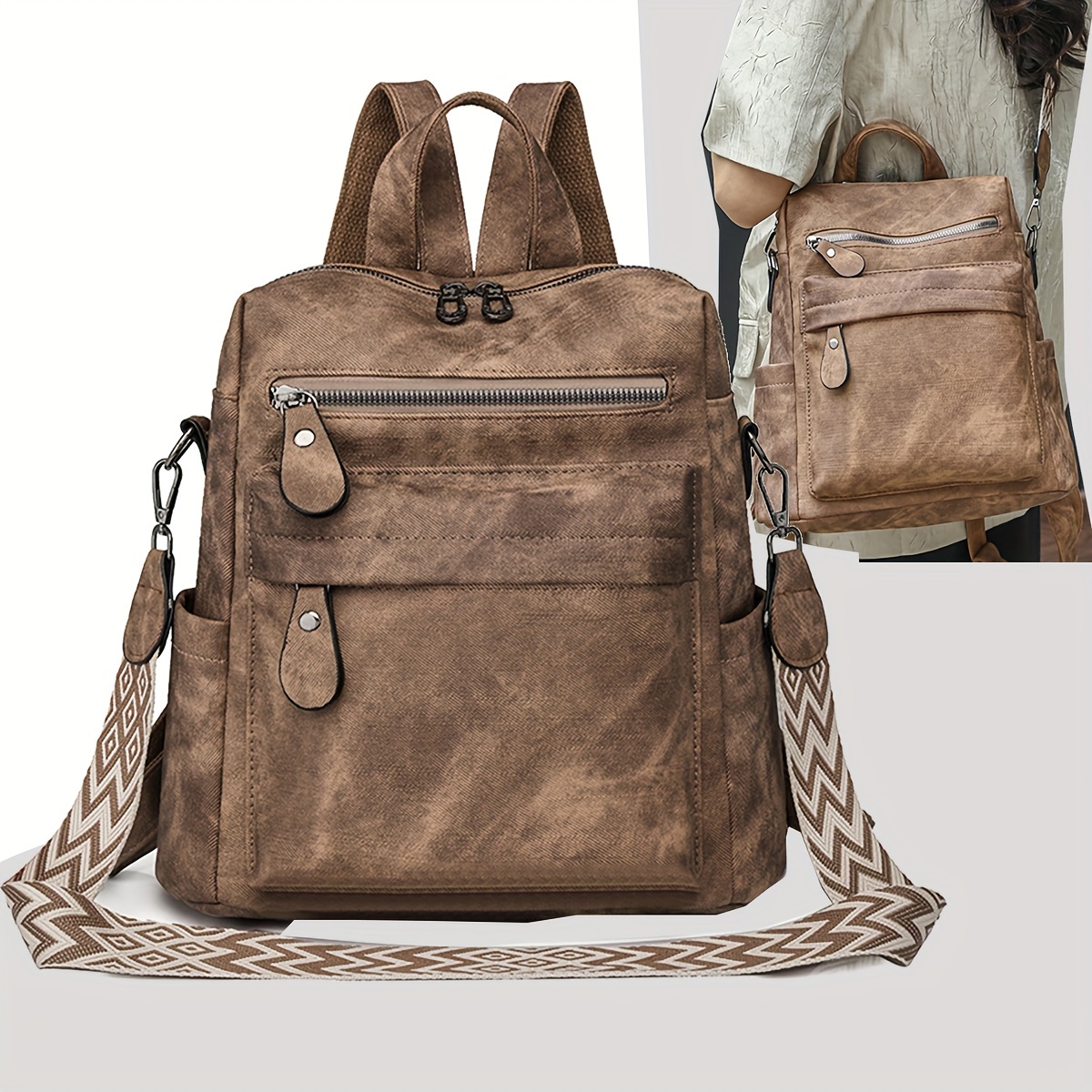 

Sac à Épaule PU pour Dames Nouveau Automne et Hiver, Sac à Dos Multifonctionnel Décontracté, Sac Bandoulière Simple