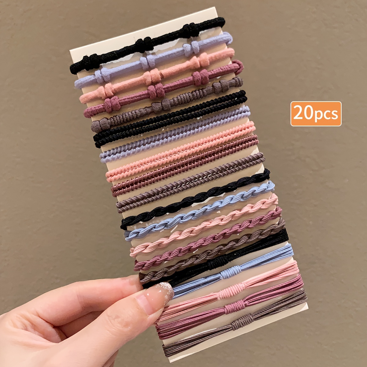 Image of 20pcs Women's Hair Ties, Exquisite Basic Rubber Bands, Women's Retro Headband Headbands, Headband Bracelets, Bohemian Hair Additions