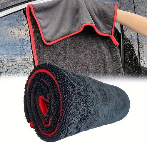 xxl extra large xl large microfiber car drying towel ultra absorbent double sided thickened technology for cars trucks boats red gray details high absorbency material quick dry no residue