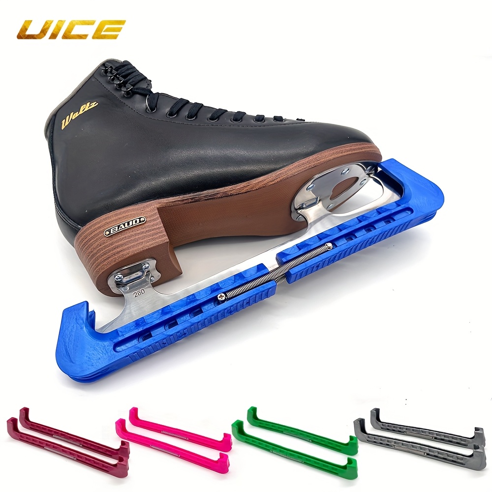 

1 Pair Under Ice Adjustable Elastic Skate Shoe Covers With Protective Blade - Pe Material, Fit, In Gray/red/blue - Ideal For Figure Skating & Water Sports Enthusiasts