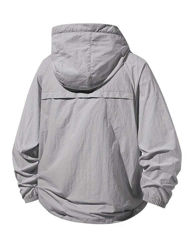 Men'S Lightweight Summer Outdoor Jacket with Large Zippered Pockets - Breathable, Quick-Drying, And Casual Style, Perfect for Hiking, Rock Climbing, And Fishing. Spring And Summer Coat | Hooded Design | Zippered Jacket