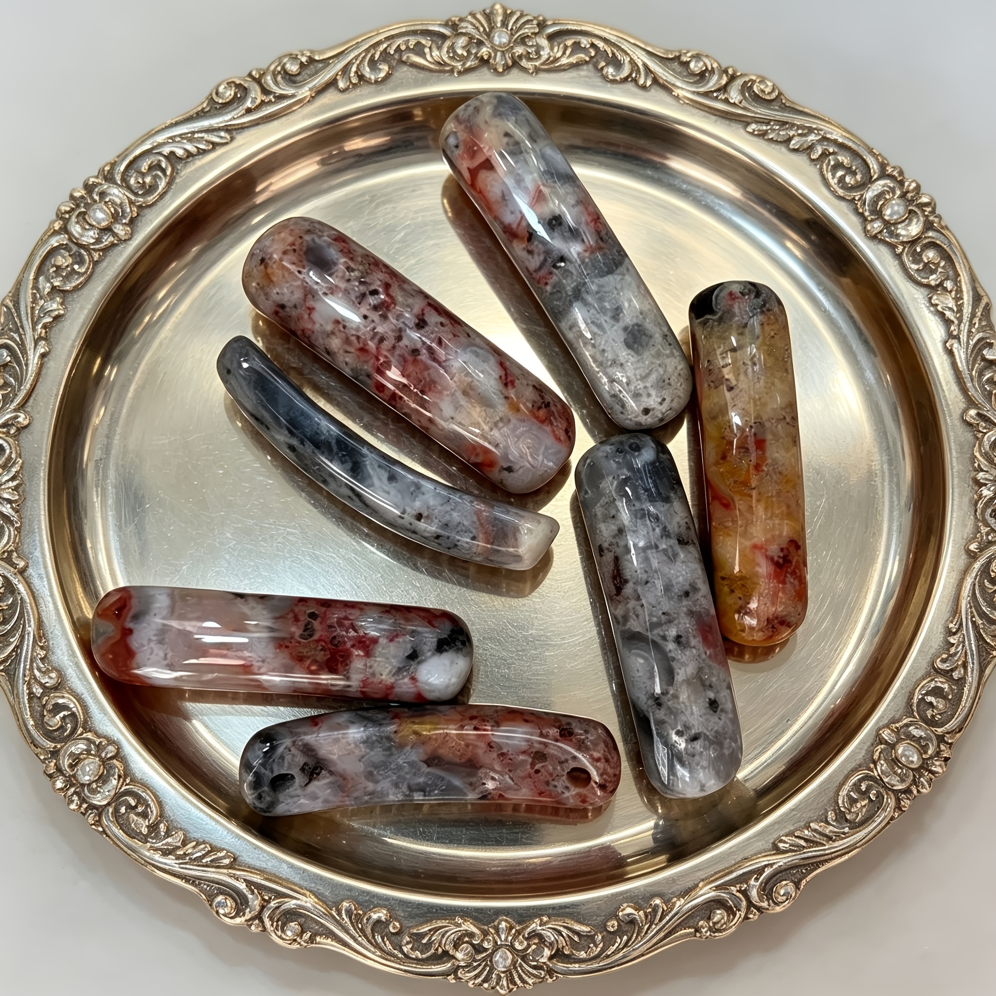 Natural Agate Stone Curved Rectangle Beads for Jewellery Making