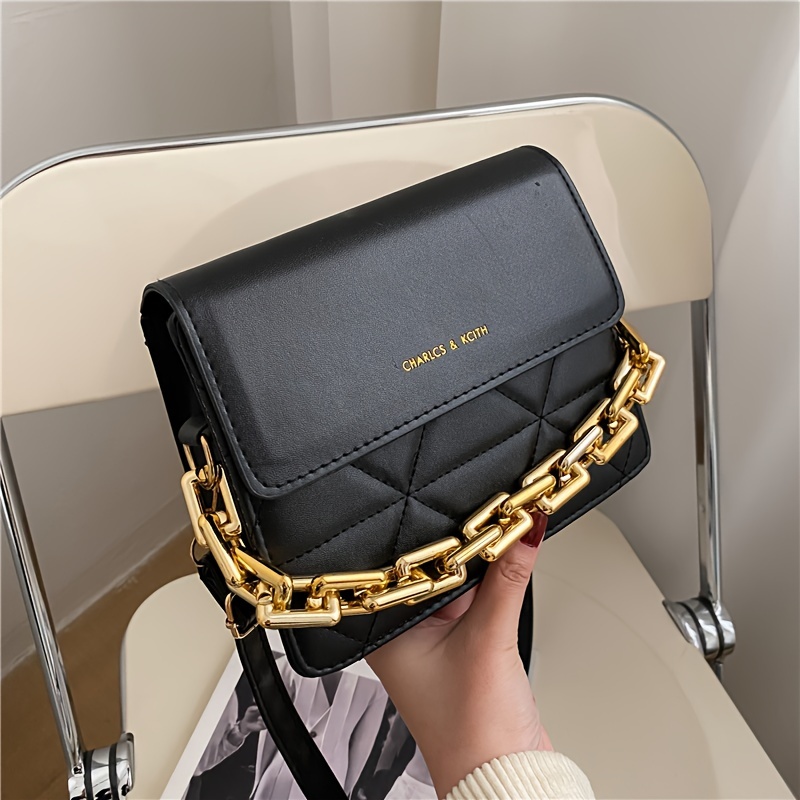

Fashion Mini Crossbody Bag, Pu Leather Shoulder Bag, Women Chain Handbag & Square Purse
