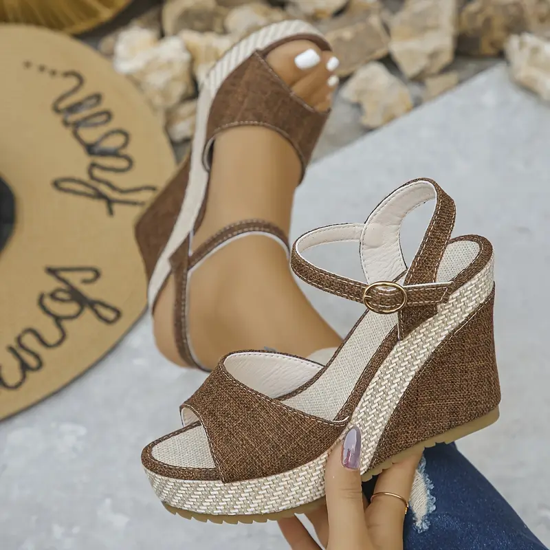 Sandalias de cuña con punta cerrada para mujer Sandalias de cuña con punta cerrada para mujer
