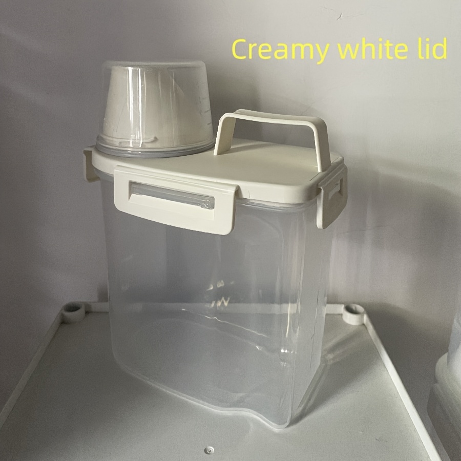 1pc Leak-proof & Moisture-resistant Food Storage Container With Lid - Perfect For Grains, Nuts, Flour & Rice - Easy-clean Plastic Kitchen Organizer