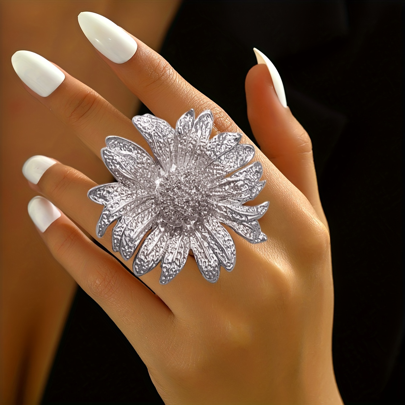 Exaggerated Minimalist Sunflower Ring