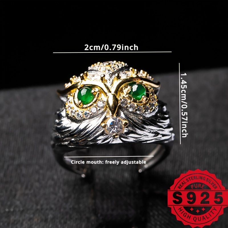 925 Silver Inlaid Natural Stone DIY Ring