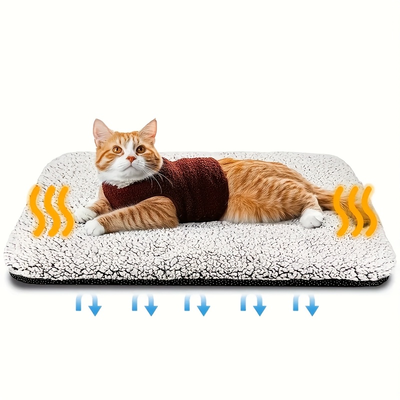 self warming pet mat extra warm thickened   pad washable non slip mat for small dogs and cats thermal bed for indoor outdoor use small dog beds breathable fabric durable material