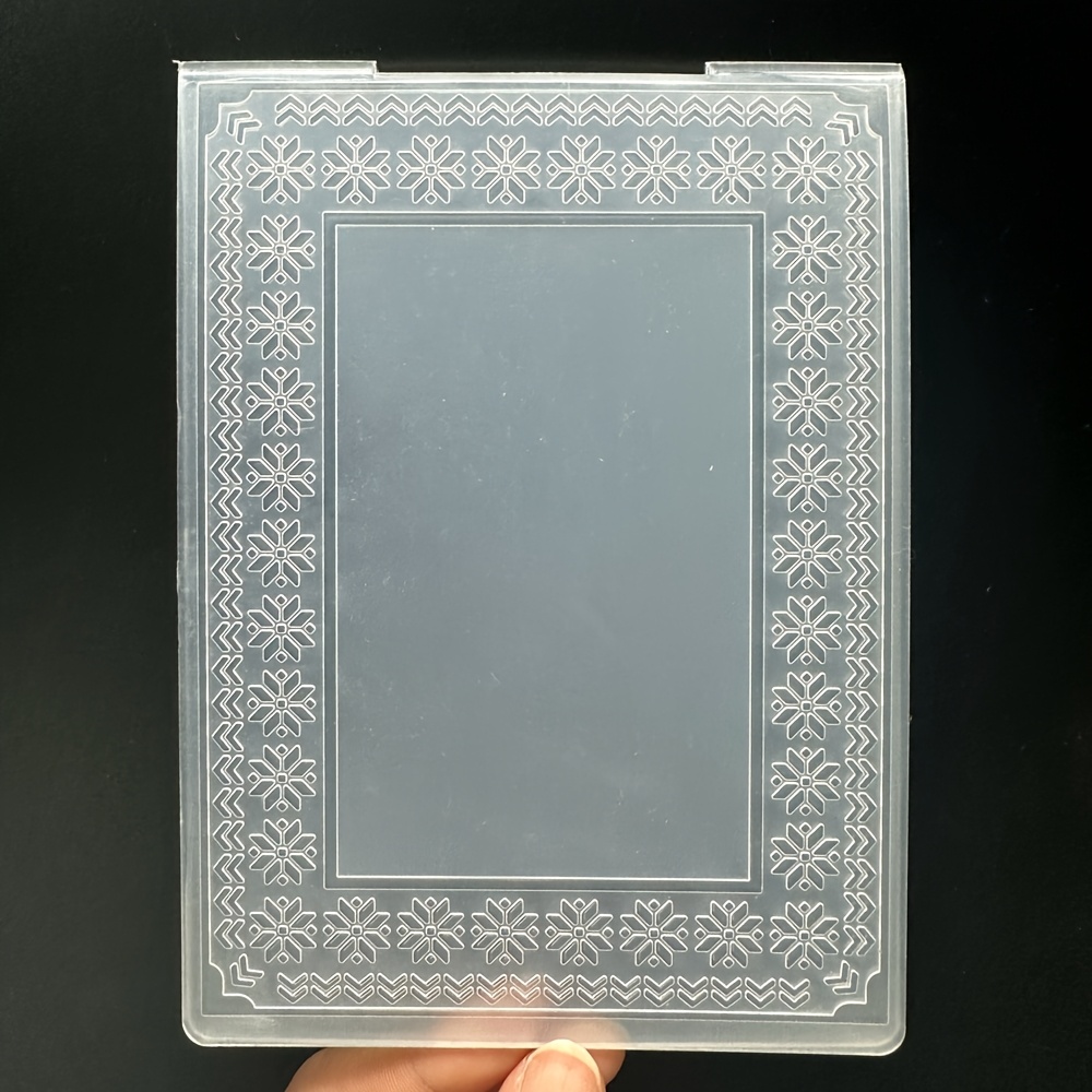 Image of Checkered Border Pattern Card Making Embossed Folder - 3d Embossed Folder, Plastic Embossing Template Is Perfect For Occasions And For Making Cards, Diy Crafts, Scrapbooks, Gift Tags, And More