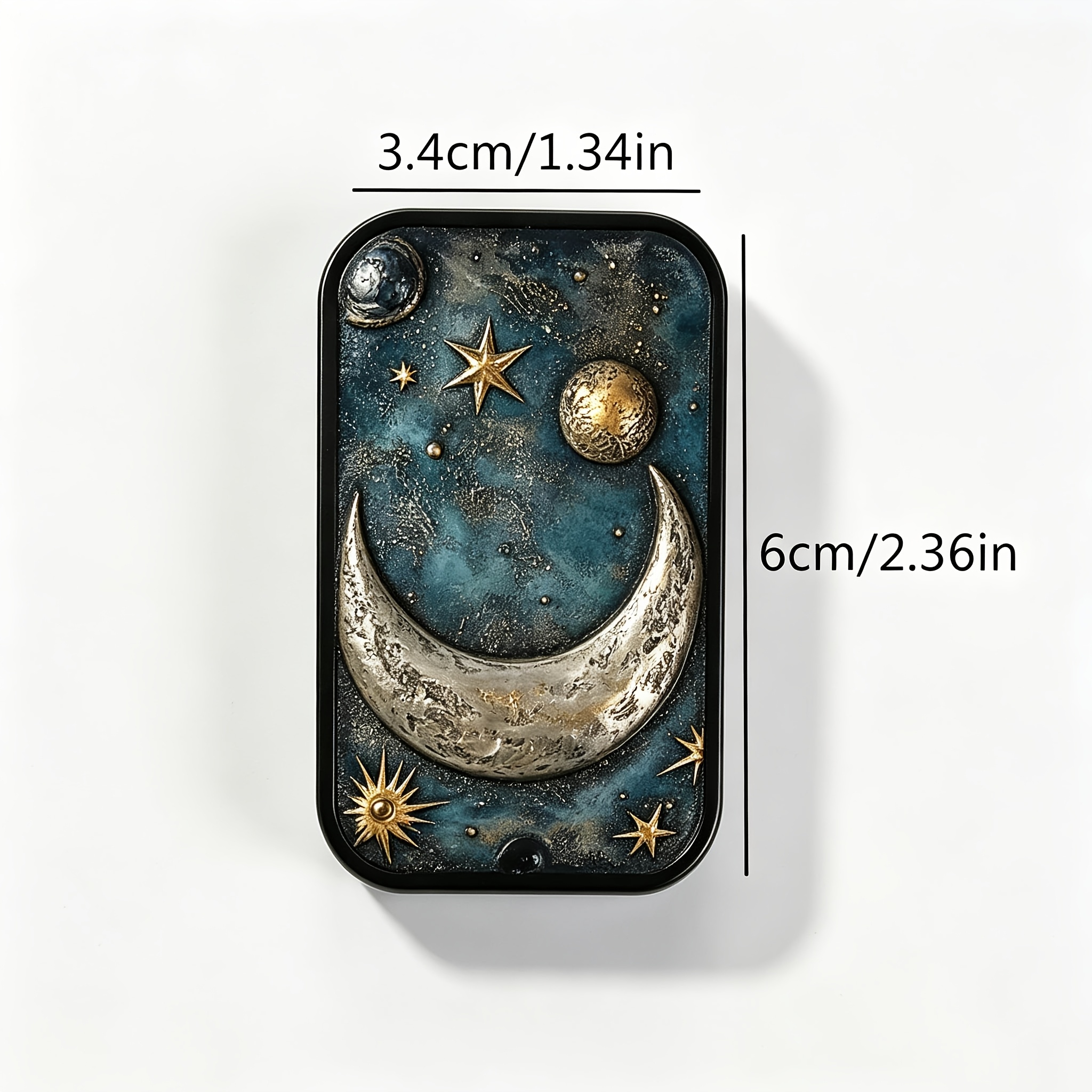 TEMU 1pc/Boîte à en fer avec motif lune et vieillies de style baroque rétro ( non incluses), symbolisant la pureté, à coulisse, style vintage,