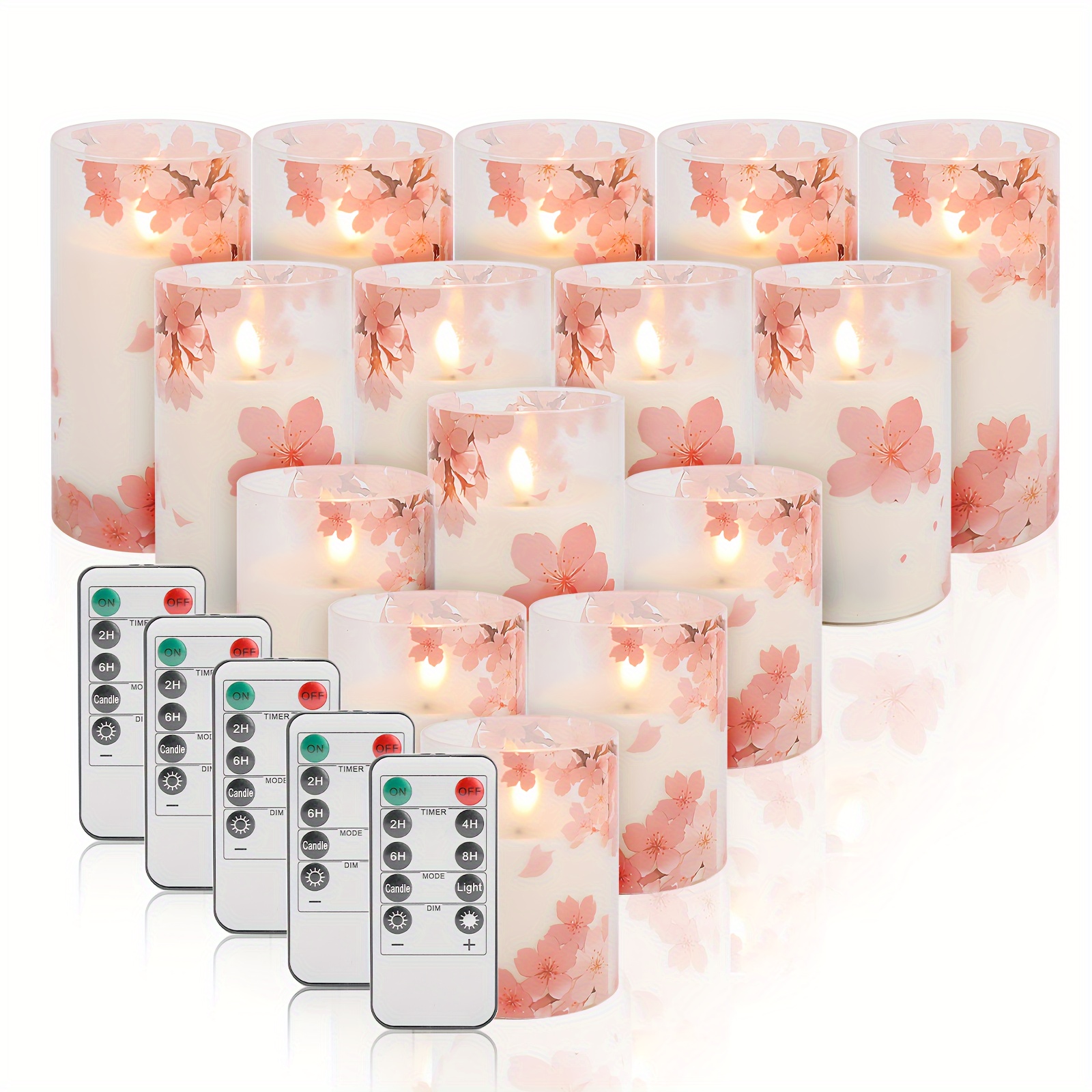 

15pcs, Flamelessflickering Candles Realistic Electric Pillar Candles, Battery Operated With 10-key Remotes And Cycling 24 Hours Timer For Outdoor Indoor Wedding Decor, D3"xh4''5''6''