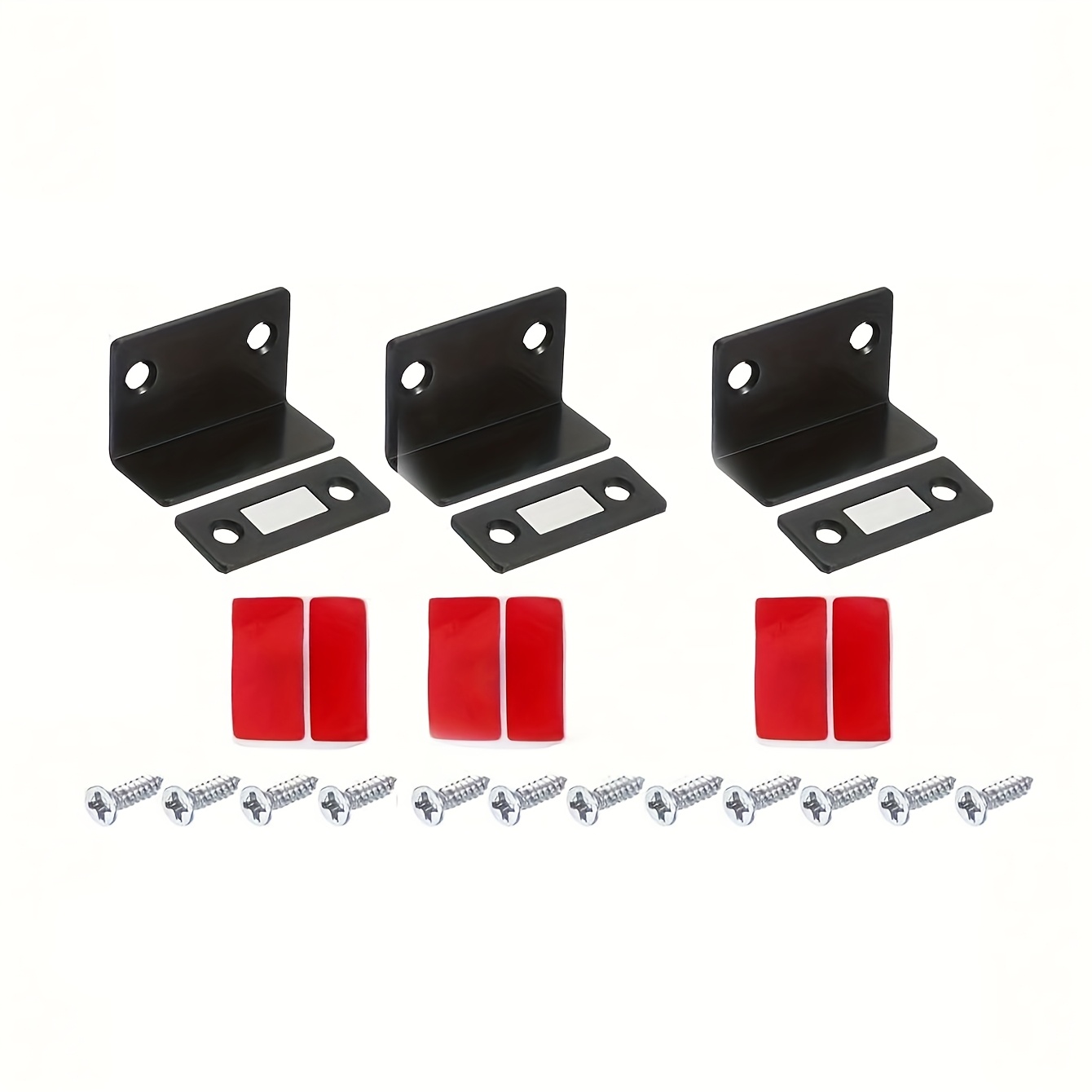 3pcs 6-pack Thin Magnetic Door Latch, Strong Metal Cabinet Door Latch, Polished Surface, Suitable For Cabinets And Glass Doors Jas