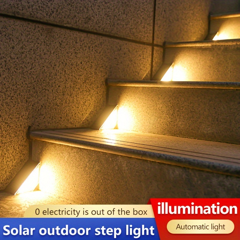 

2pcs Solar Step Lights Outdoor, Sensor Stair Lights, Led Illumination, Pathway Lighting For Garden Yard Patio