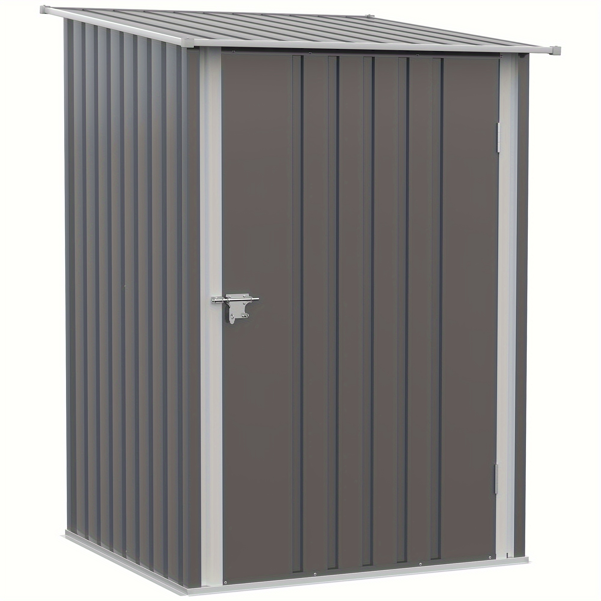 

Outsunny 3.3' X 3.4' Outdoor Storage Shed, Galvanized Metal Utility Garden , Lockable Door For Backyard, Bike, Patio, Garage, Lawn, Gray