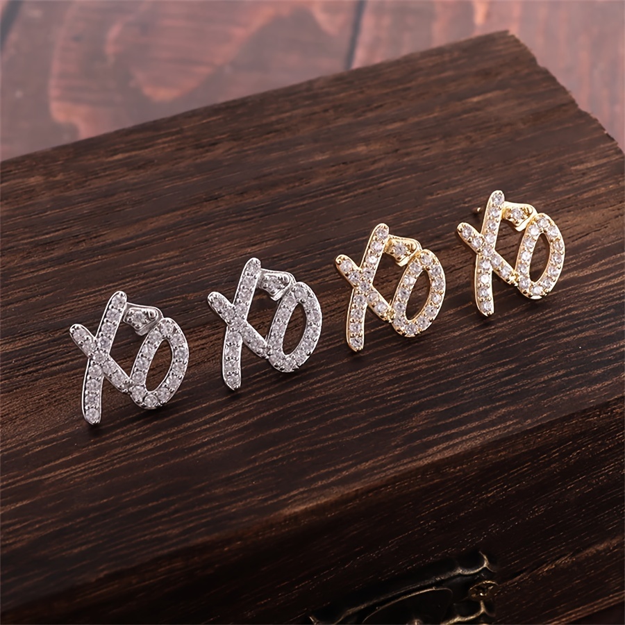 

1pc Hip Hop Style Letter Xo Earrings, Men Party Jewelry Gifts