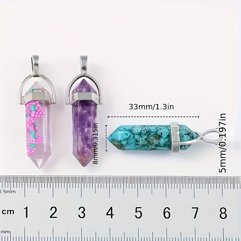 12pc Multi-Color Resin Hexagon Pendant Necklace Set