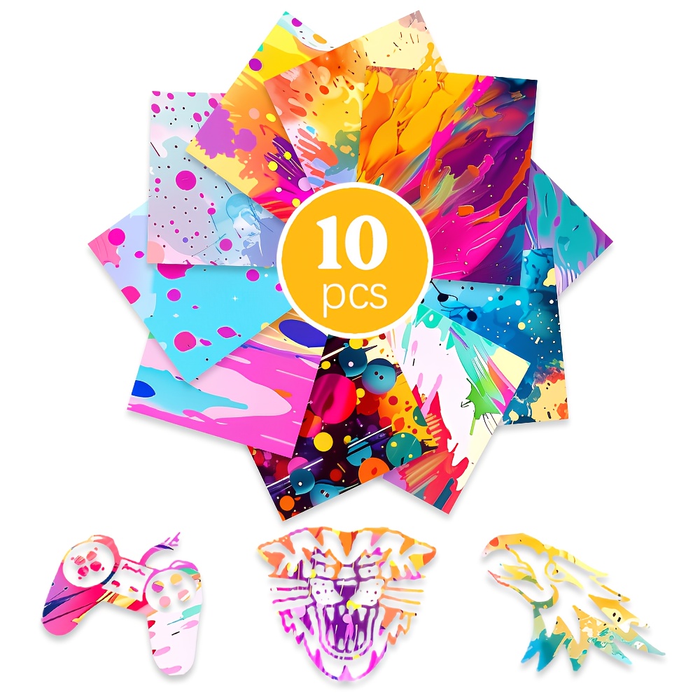 E-shop Lebendige Multicolor Tintenstrahl--Kunst-Stil Thermotransfer-Vinylfolien 10er Set - Hochwertige, mühelose Transferdesigns, helle und langlebige