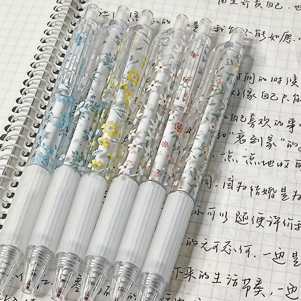 

Summer Floral Gel Pen, 0.5mm , Quick-dry Ink, Stylish Stationery Gift For Students And Office Use