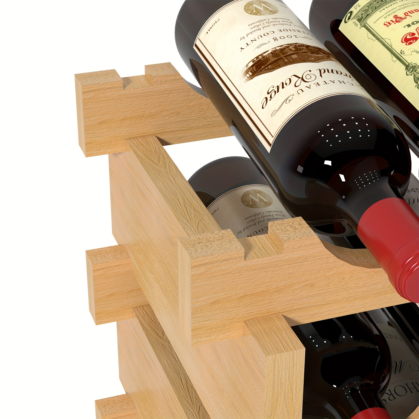wine rack multi layer solid wood wine rack ornament large Temu