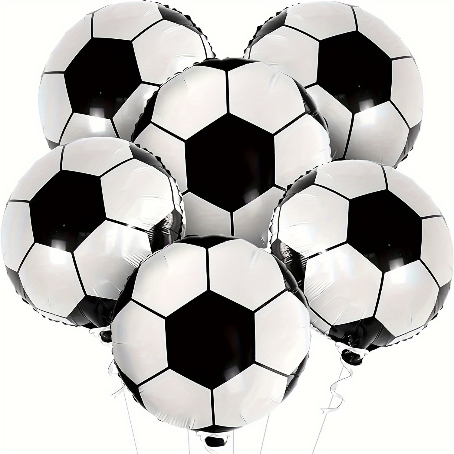 

6pcs, Football Foil Balloons, Sport Theme Party Decor, Birthday Decor, Celebration Decor, School Decor, Atmosphere Background Layout, Indoor Outdoor Decor