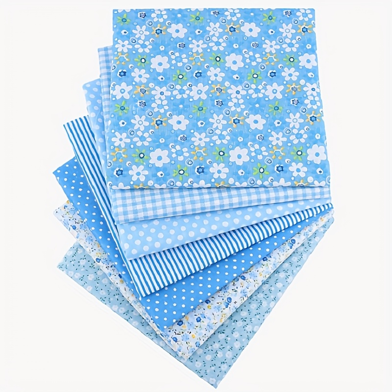 Image of 7pcs Diy Fabric With Mixed Patterns Flower Print Fabric Floral Print Quilting Fabric Cotton Squares Bundle Sewing Craft For Handmade Craft Making Supplies