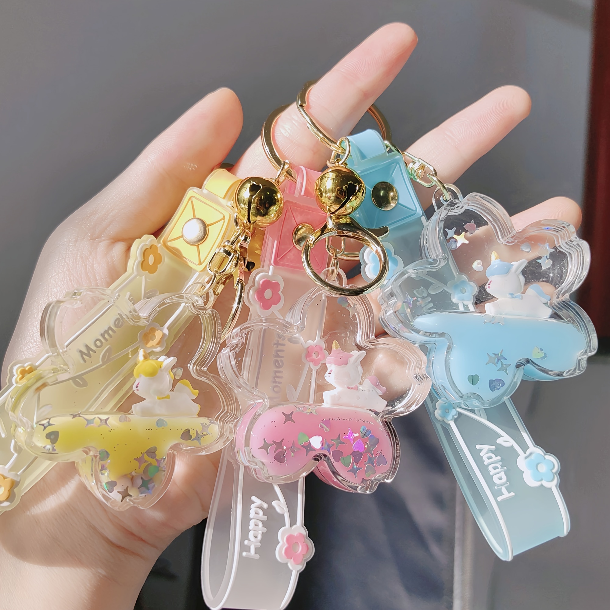 

Colorful Cartoon Flowers Charm Keychain, Fashionable Backpack Purse Ornament Keyring, Phone Accessories