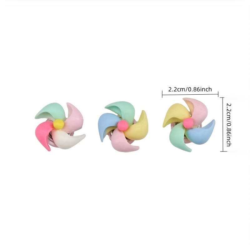 3pcs 6pcs car mounted color rotating small wind turbine creative decorative small ornaments small and exquisite cute home desk living room car interior accessories details 0