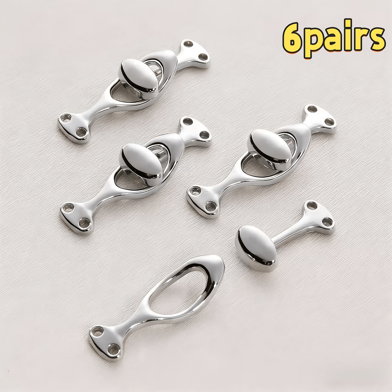 TEMU 6 Pairs Of Metal Buckles, Hanfu Tang Style Buckles, Qipao Retro Outfit Matching Buckles, Coat Cloak Women's Retro Decorative Buckles, Versatile